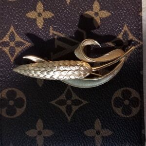 Elegant Vintage Crown Trifari Gold Tone Wheat Stalk Brooch/ Pin Now Only $50